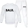 Men's Sets 2-Piece Hip Hop Anime Cartoon BALR Printed Plus Fleece Fashion Autumn Men O-Neck Sweatshirts Sweatpants Casual Suit 3