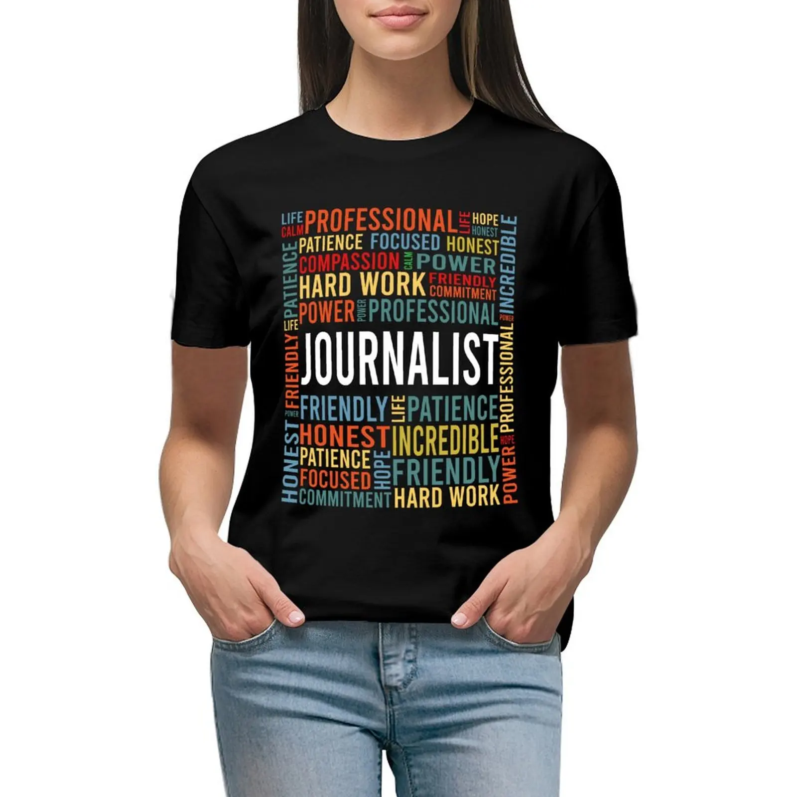 

journalist saying: journalist words gift T-shirt funny lady clothes woman t shirt