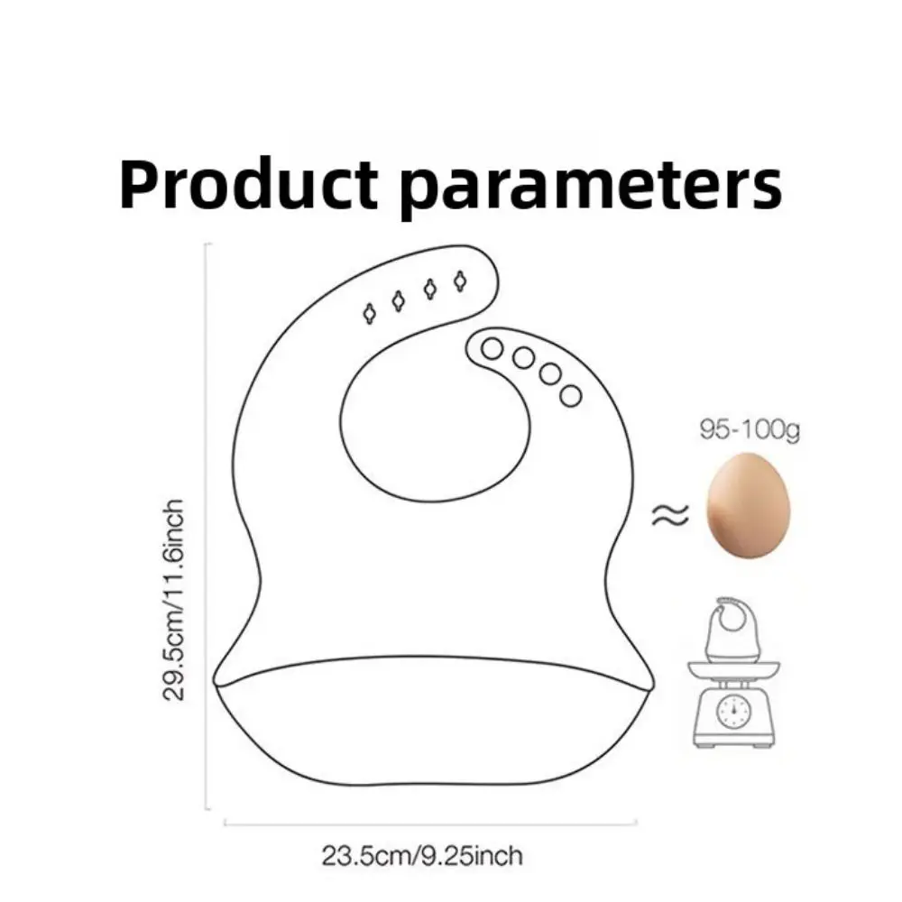 Silicone Toddler Feeding Bib Adjustable Neckband
