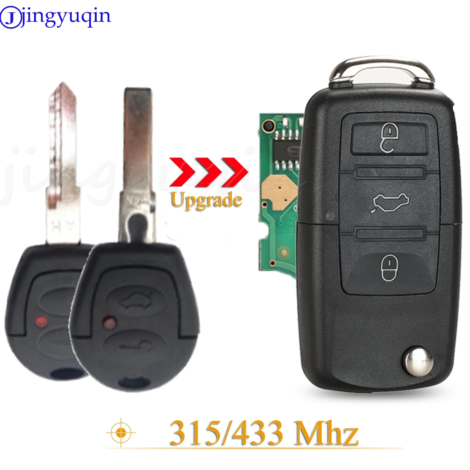 

Умный дистанционный ключ jingyuqin с 3 кнопками для VW/Volkswagen Gol Golf Jetta Fox Бразилия 315/433 МГц ID48 чип