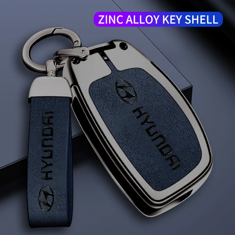 아연 합금 자동차 키 케이스 키링 펜던트 현대 ix35 i40 i20 i10 투싼 엘란트라 크레타 쏘나타 아이오닉 엑센트 크레타용 보호 케이스