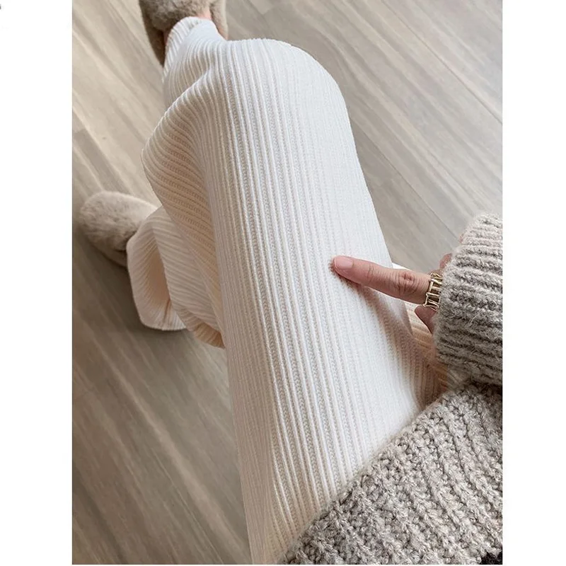 2023 New Spring and Autumn Fashion Trend Simple Solid Color Casual Sports High Waist Loose Drop Straight Corduroy Capris
