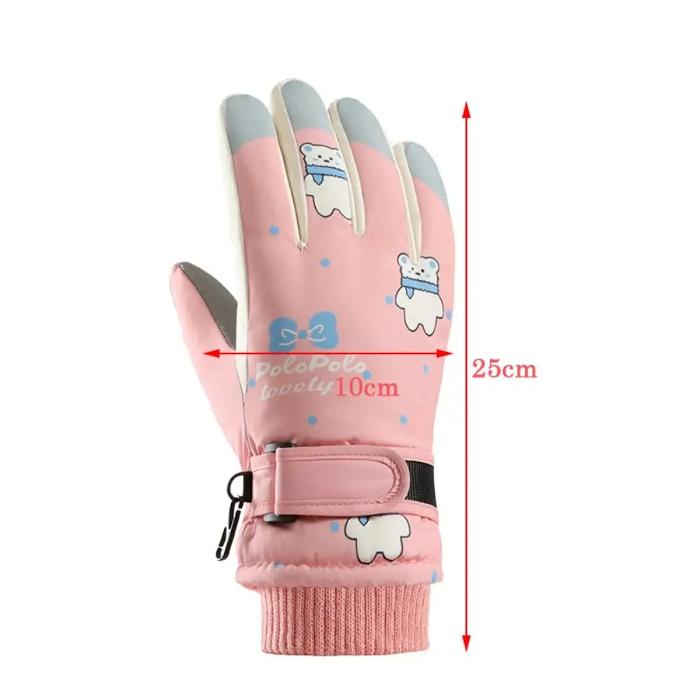 Children Ski Gloves Non-slip Windproof Sports Mittens Snow Snowboard Touch Screen Cycling Gloves Boys Girls Thick Warm