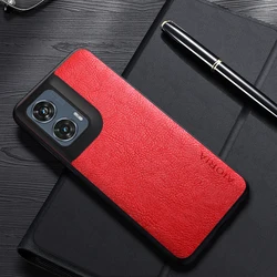 Luxury Leather Business Case - Elegant Design for Motorola Edge 50 Fusion Ultra (Red)