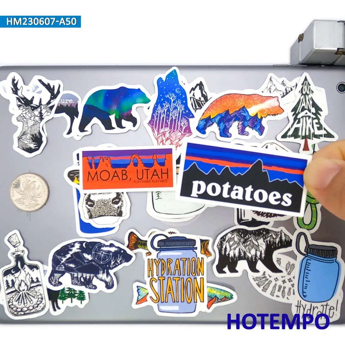 20/30/50 Stück, Wanderreise-Aufkleber, Camping Klettern, Outdoor-Abenteuer, Lustige Abziehbilder, für Sammelalbum, Fahrrad, Laptop, Telefon, Gepäck, Auto, Motorrad, Gitarre, Aufkleber Spielzeug – Detail 4