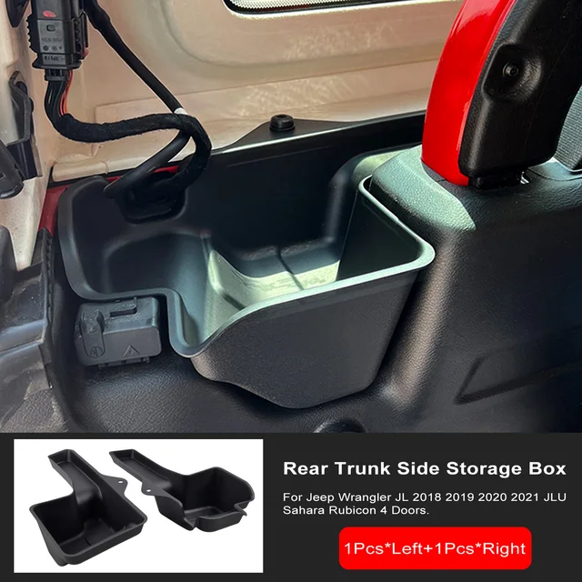 Jeep Wrangler JL Trunk Storage Boxes - Wheel Well Organizer Trays (2018-2023)