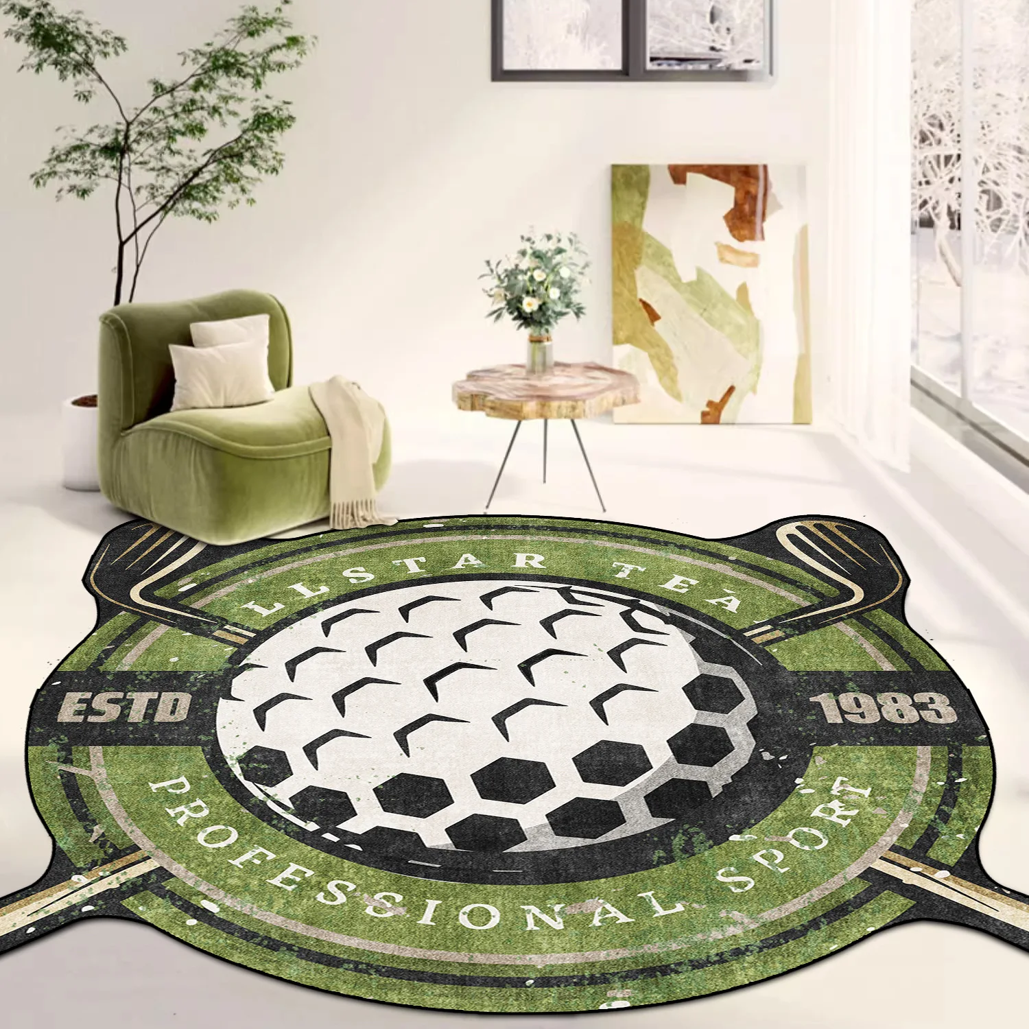 

Американские ковры LOYAlgogo для гостиной, спортивный декор, круглые коврики для спальни, напольный коврик, украшение Solon, Нескользящие коврики, детский коврик