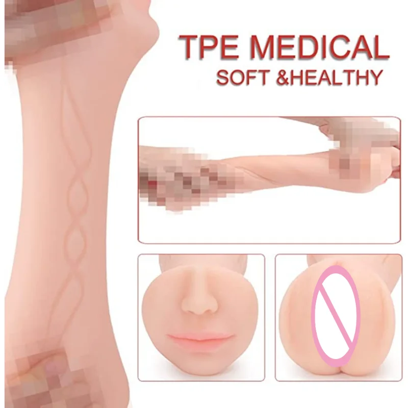 Male Masturbator 3 IN 1 Vaginal Anus Double Head for Men