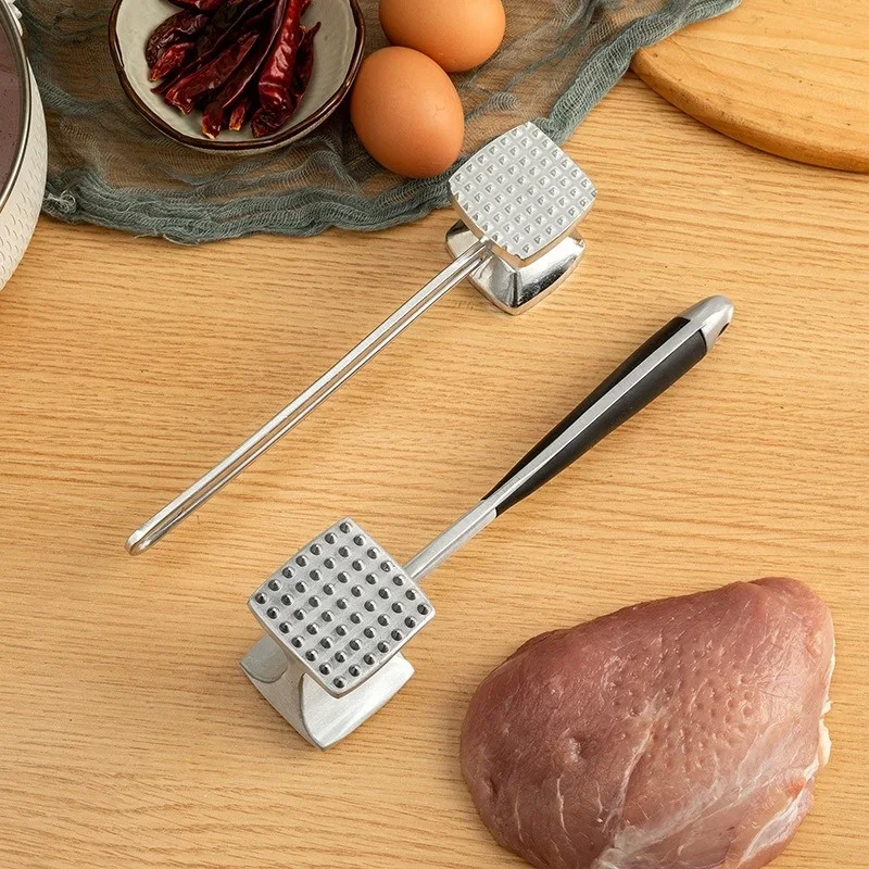 Loose Meat Hammer Double-Sided Checkered Beef Tenderizer Stainless Steel Loose Tenderizers Portable Meat Beat Kitchen Gadgets