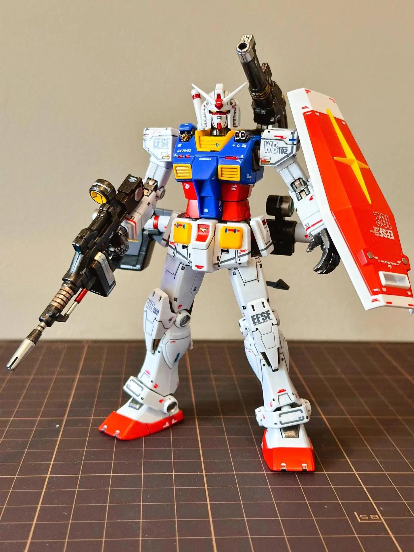 Bandai HGUC 1/144 RX 78 2 GTO Neugeborenen Yuanzu Modellbausatz mit Wasseraufklebern Animationsständer Sammlerfigur – Detail 10