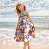 Robe d'été bohème à fleurs pour filles, robes de plage en mousseline de soie, vêtements floraux pour adolescentes de 6 8 10 12 14 ans 2