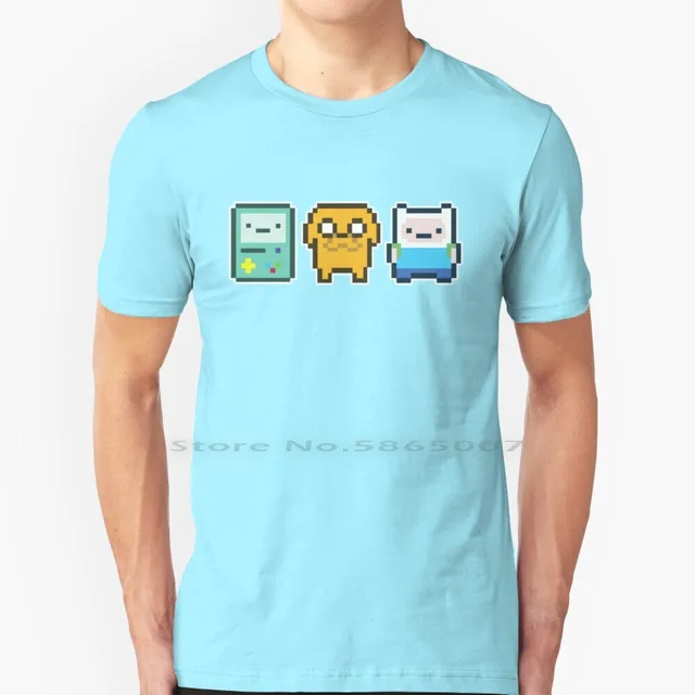 Adventure Time-Pixel Art T Shirt 100% Cotton Pixel Art 8 Bit Beemo Bmo  Adventuretime Adventure Time Cartoon Finn Princess