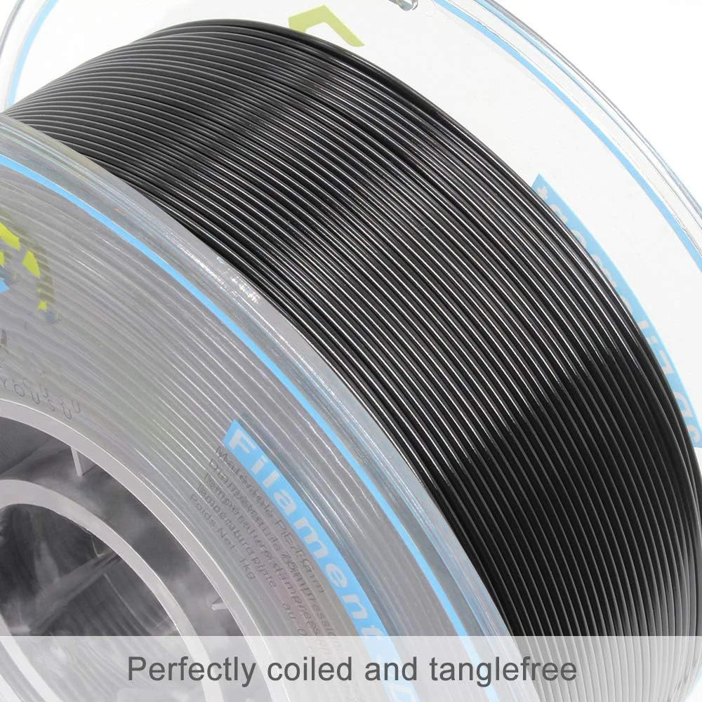 PETG 블랙, 그레이, 투명, 스킨 컬러, 화이트, 핑크, 3D 프린터 필라멘트 1.75mm 250g, 고강도, 뛰어난 레이어 접착력
