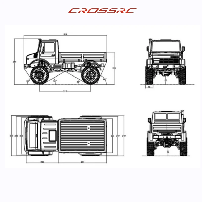 1/10 CROSSRC EMO NT4 RC카 RTR 유니목 오프로드 등반 차량 디퍼렌셜 더블 스피드 원격 제어 자동차 모델 소년 장난감
