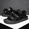 Men's Summer Outdoor Thick Bottom Beach Shoes Casual Teenage Driving Sports Vietnam Sandals PVC Sole Canvas Upper Adult Footwear
