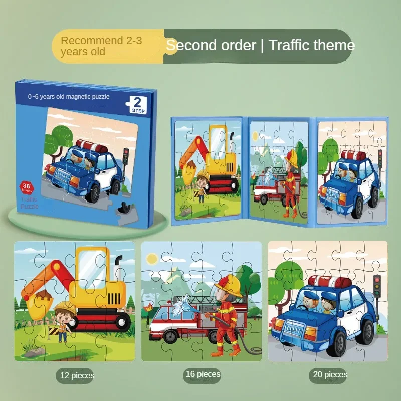 Baby Progressive Magnetic Puzzle Animal Traffic Ocean Theme 9 To 25 Pieces Early Learning Toys for Kids Aged 1 To 6 Years Old 5