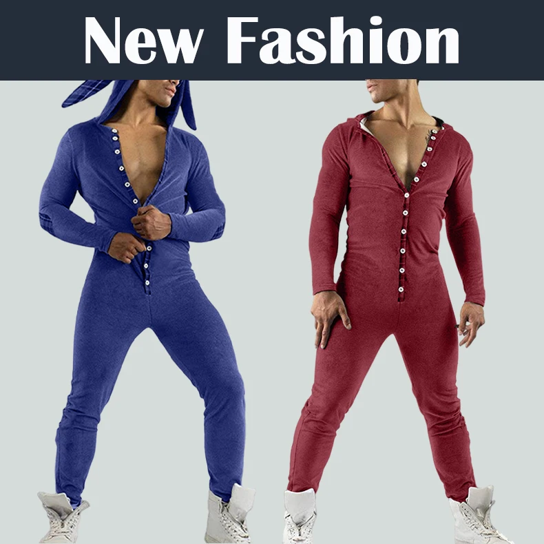 Men's Jumpsuit Pajamas Loungewear Rompers Leisure Cartoon Polyester Bodysuit Sexy Pijama Clothes Onsies Adults Sleepwear Sissy buffalo plaid pajama pants