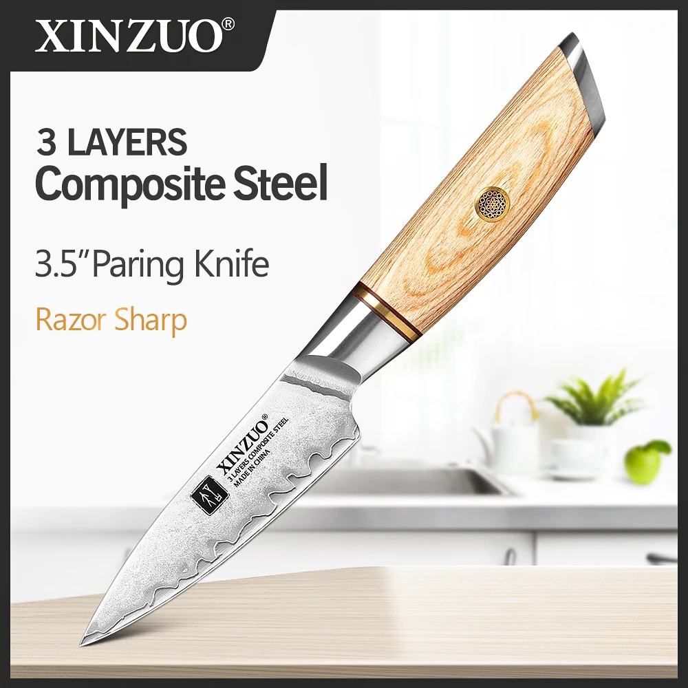 XINZUO 3.5" in Paring Knife Core Hardness 60±2HRC Steel Kitchen Knives
