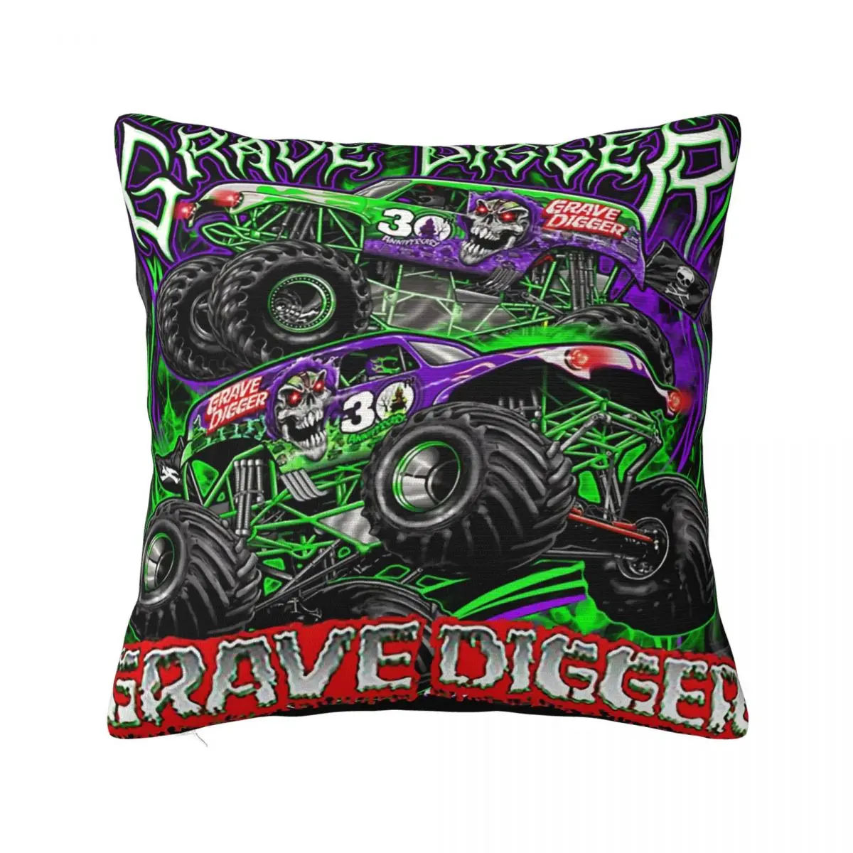 Monster Jam Grave Digger Monster Truck Art Fans Una Federa