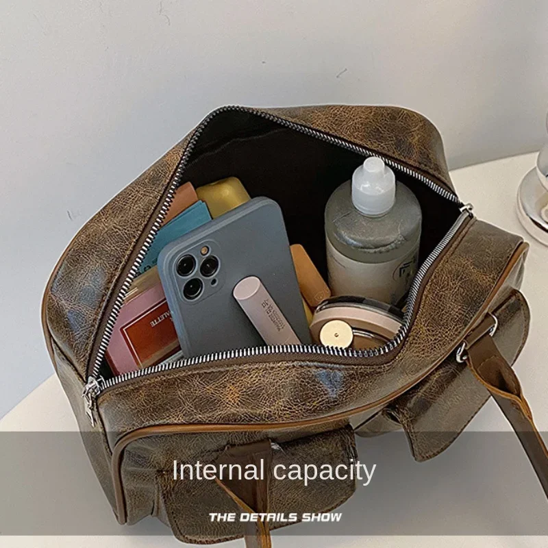 Retro Small Double Pockets Shoulder Bags for Women 2026 New Fashion Trend Designer Underarm Bag Female Handbags and Purses