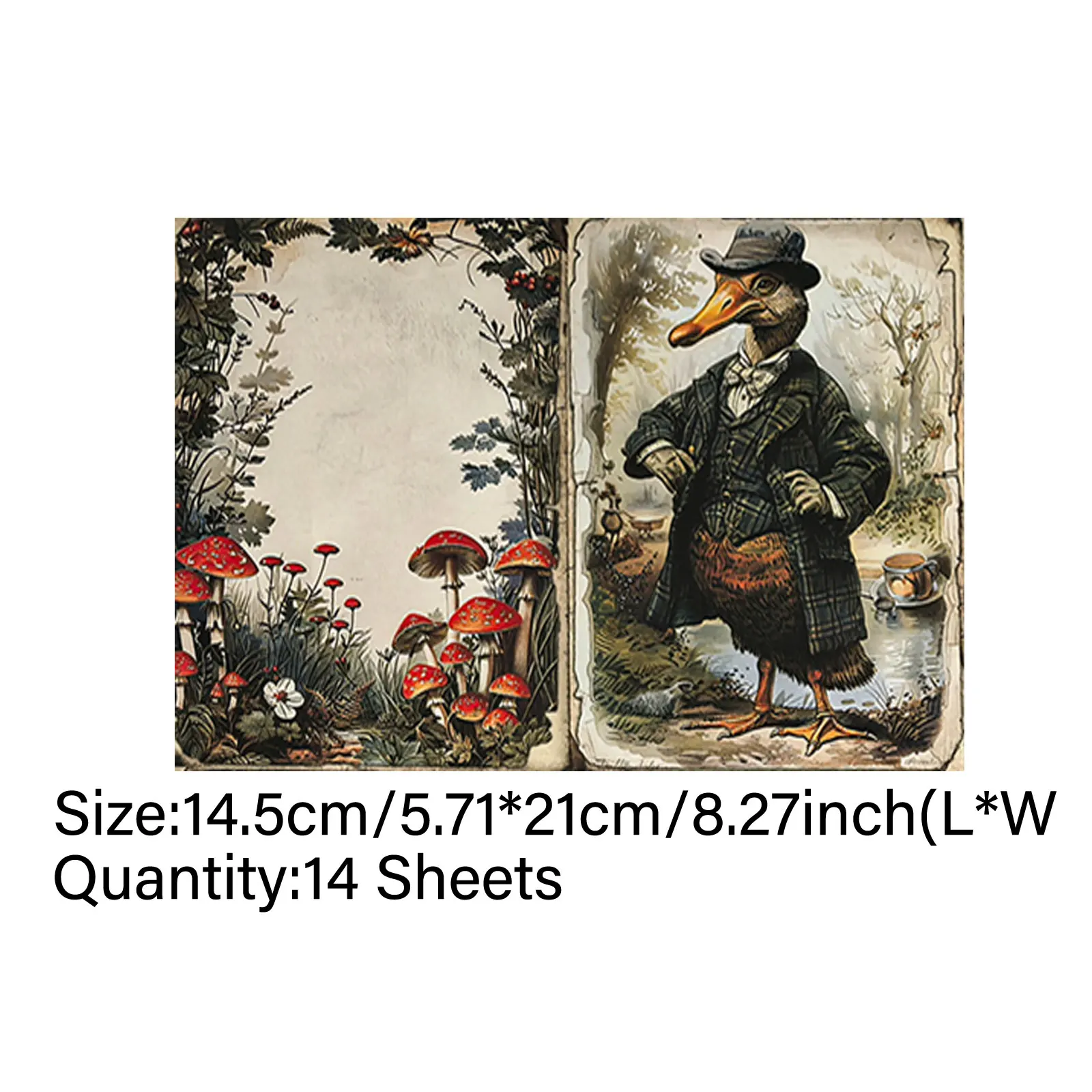A5 Size Wonderland Mushroom Castle Princess Rabbit Junk Diary Magazine Scrapbooking 14Sheets Viguscraft