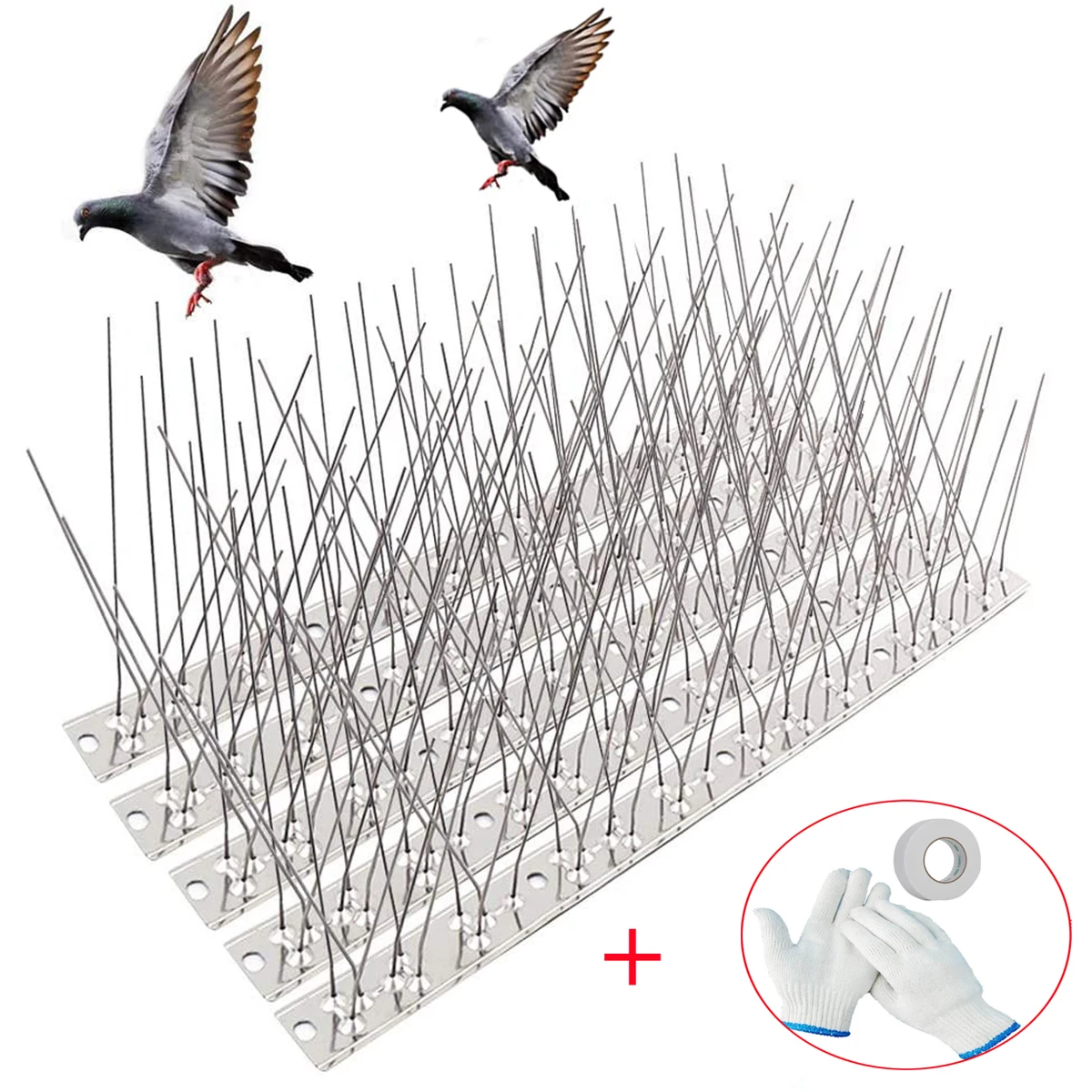 Hemoton 10 Juegos de Pinchos de Acero Inoxidable para Pájaros Repelentes de Pájaros Picos de Control para Palomas Pájaros Blancos 