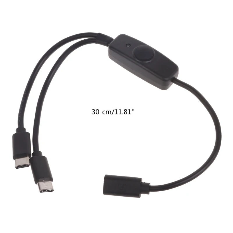 Type C Female to Double USB Male Charging Cable Charge Two Devices at Once