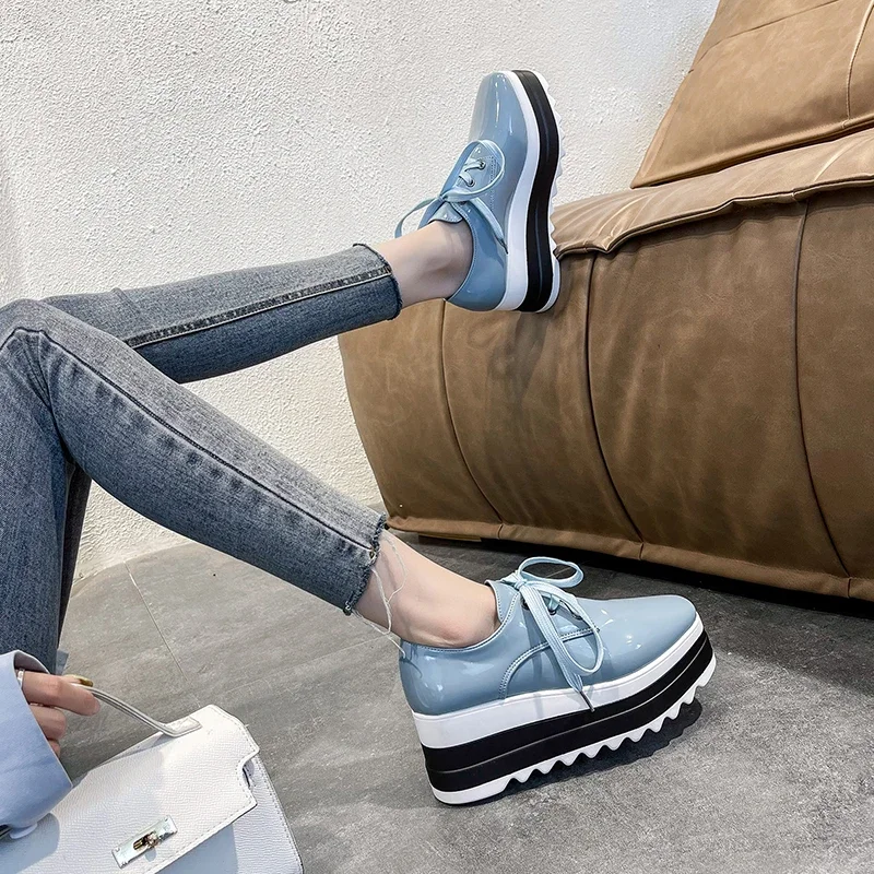 Women flats shoes spring moccasin Fashion creepers shoes lady loafers