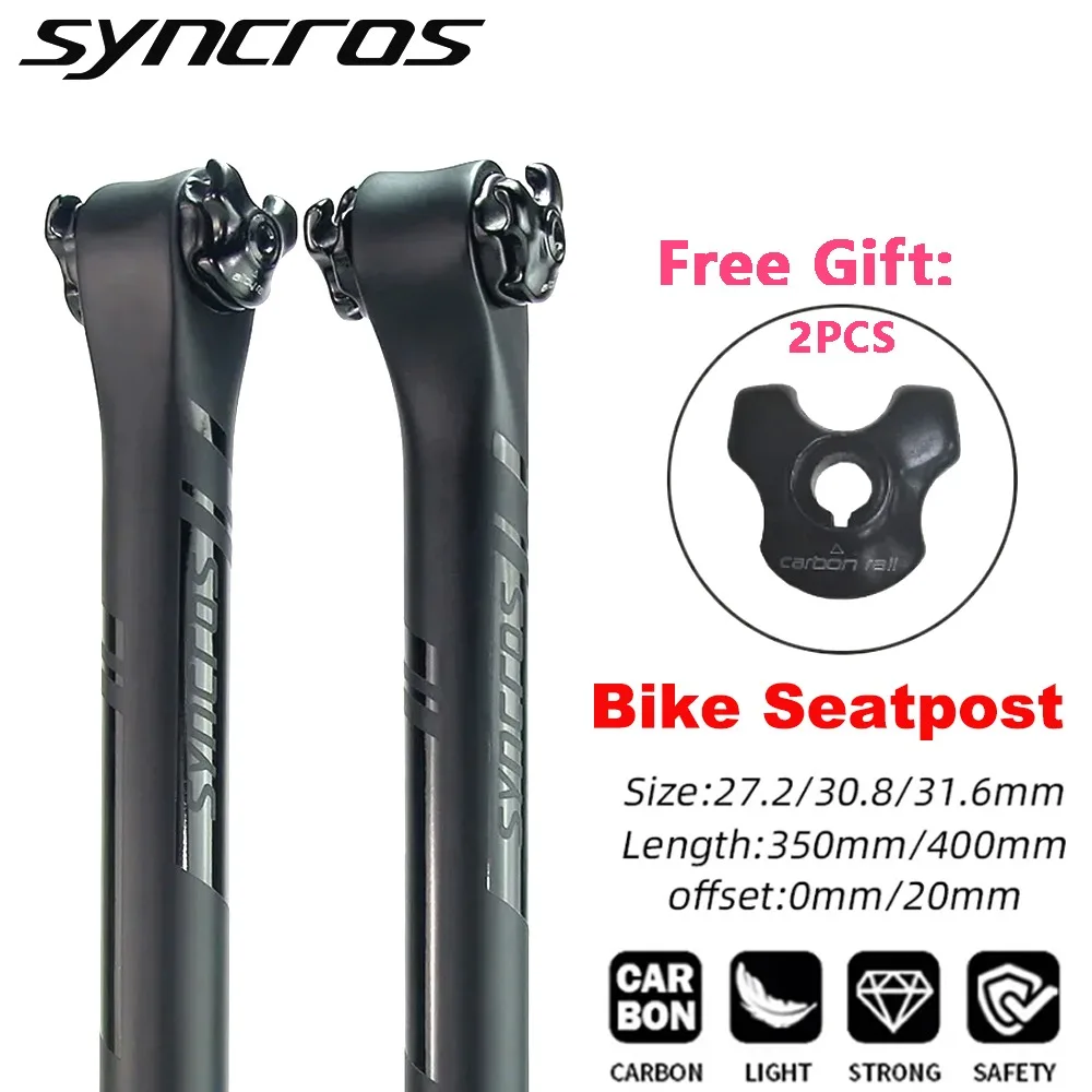 

SYNCROS Bike Carbon Seatpost Half Matte Half Gloss Mountain/road Bike Seat Post Super Light Seatpost 27.2/30.8/31.6mm Bike Parts