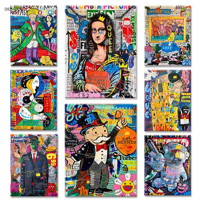 Alec Monopoly Rich Money Man Canvas Painting On The Wall Art Posters And  Prints Graffiti Art Wall Pictures Home Decor Cuadros - Painting &  Calligraphy - AliExpress