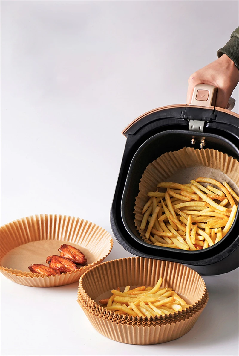 Description Picture 5 of item50pcs Disposable Food Grade Oven Special Silicone Oil Paper Air Fryer for Baking Frying Oils Absorption Tray Household Products