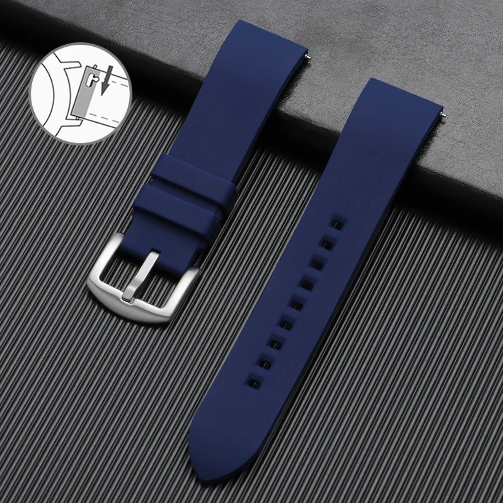 Durable Silicone Waterproof Quick Release Watch Strap - Soft Belt Bracelet (Various Sizes Available)