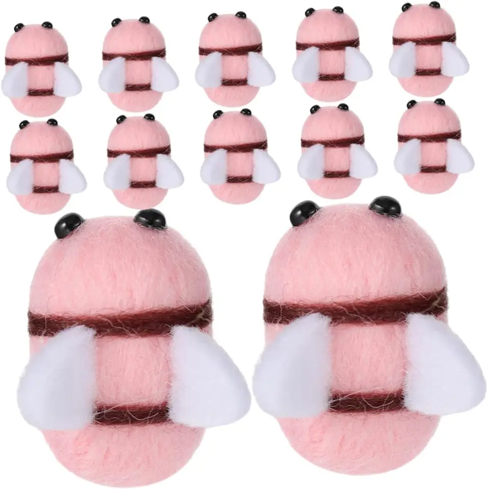 Homirty 10 Pièces Décoration Abeille Feutre + 10 Pièces Fleur En Feutrine, Embellissement De Petite Abeille, Feutrée Abeille Artisanale, Petite