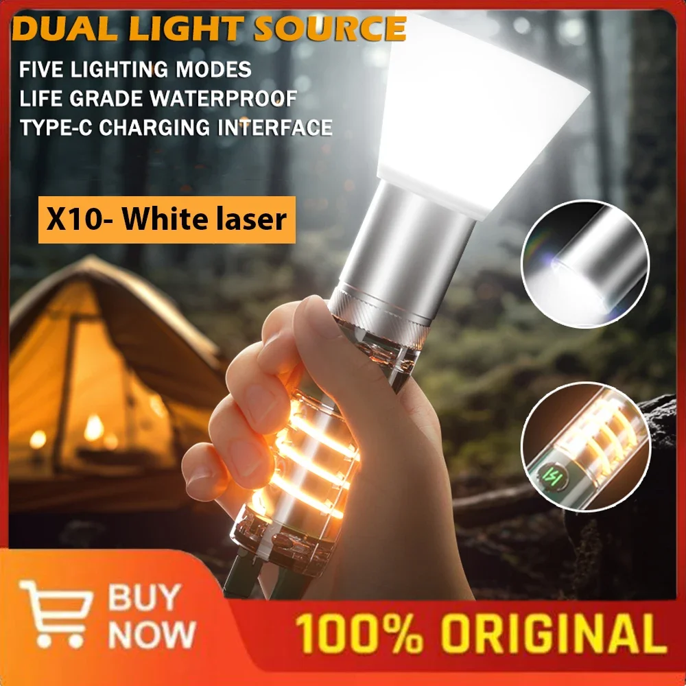 

Суперъяркий светодиодный белый лазерный фонарик, мощный брелок для ключей, водонепроницаемый портативный карманный фонарь для кемпинга на открытом воздухе