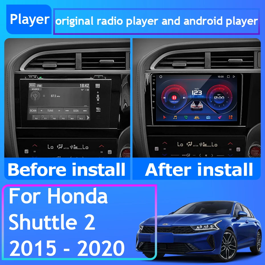 For Honda Shuttle 2 2015 - 2020 Navigation GPS Wireless Video Android Auto HDR Stereo Car Radio Carplay 5G Wifi No 2din