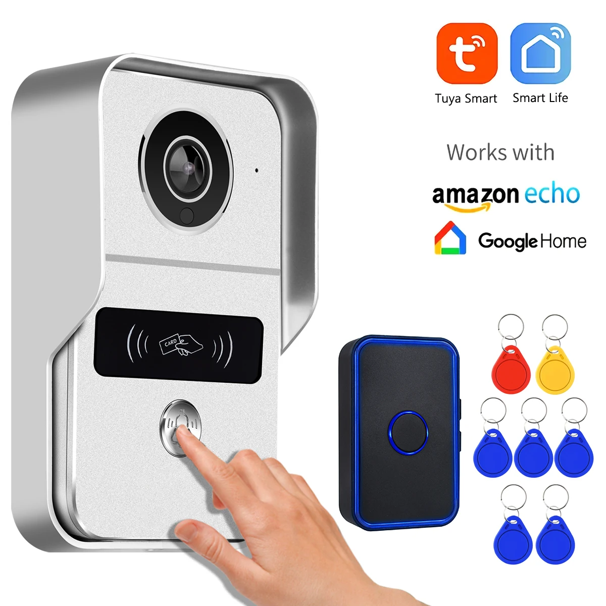 Aggiornamento 1080P Tuya Smart Video Campanello Videocitofono Wireless Campanello Con Fotocamera Wifi Smart Campanello Camera Per La Casa Villa