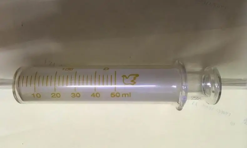

50ML double-ended Glass syringe chemical medicineEnema syringe Feeding booster **