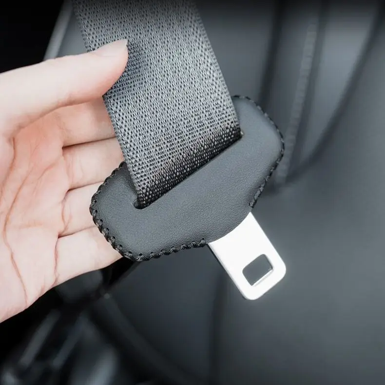 Premium PU Leather Seat Belt Protector - Anti-Scratch Padding Cover