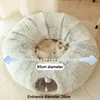 2 In 1 Round Cat Beds House Funny Cat Tunnel Toy Soft Long Plush Dog Bed For Small Dogs Basket Kittens Bed Mat Kennel Winter 4