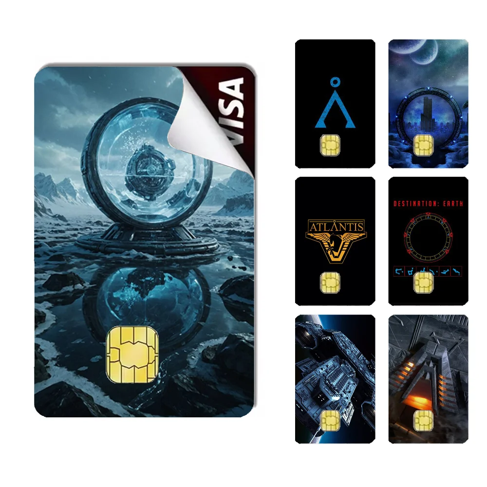 S-Stargate A-Atlantis Stickers Credit Visa Debit Bank Charge Card Bus Metro Waterproof Sticker Decal Decoration