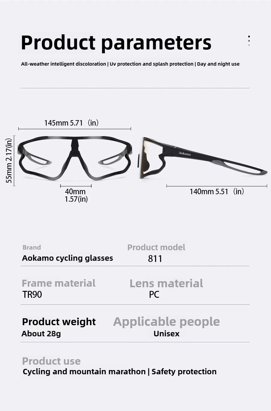 Bergsteigen Radfahren Farbwechsel Brille Professionelle Laufen Marathon Fahrrad Berg Outdoor Sport Winddichte Schutzbrille – Detail 10