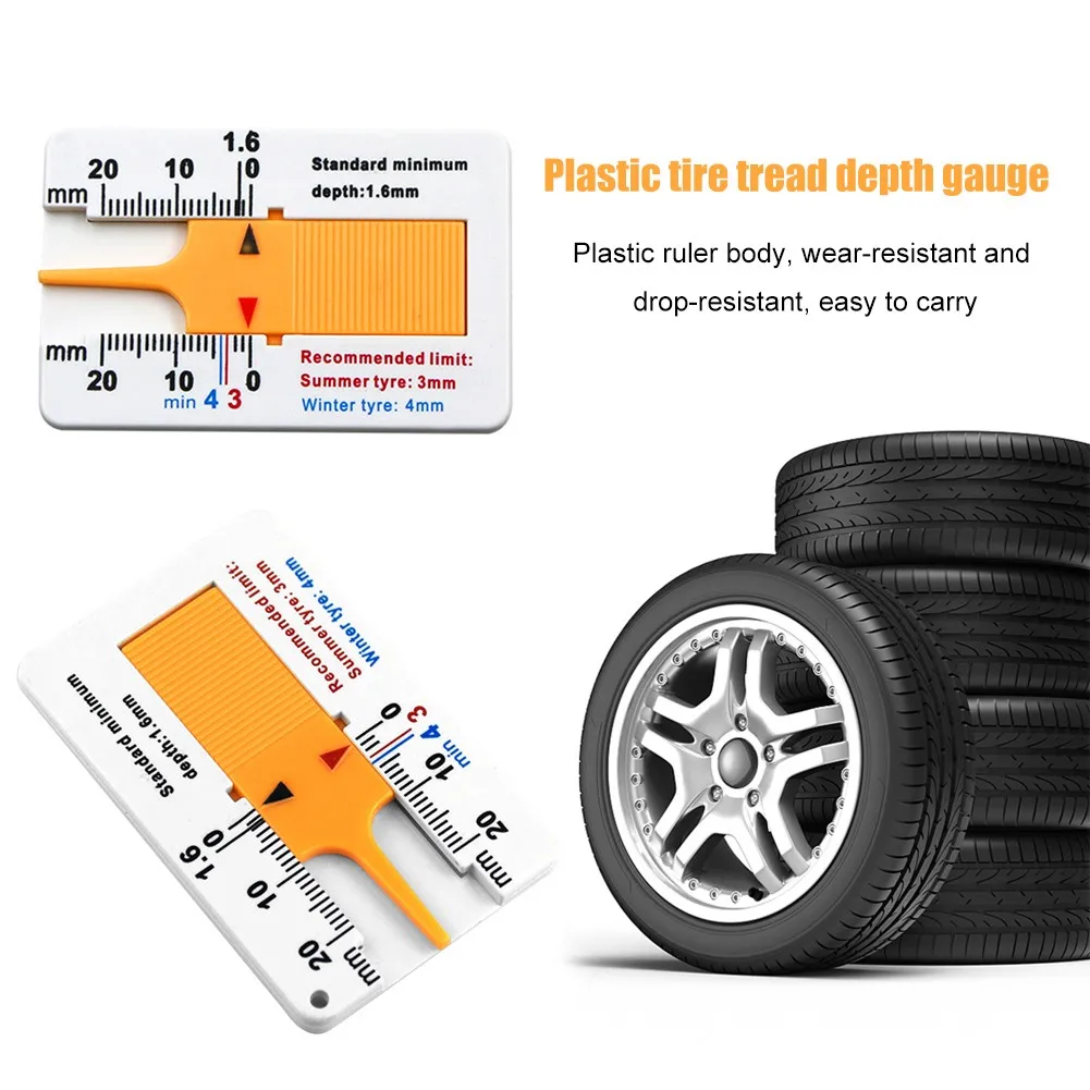 0-20mm Auto Car Wheel Tread Depthometer Depth Indicator Ruler Plastic thumbnail 5