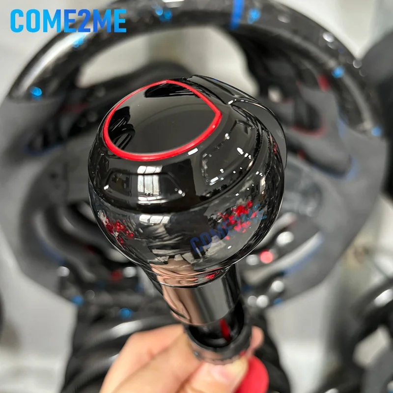 Shift Knob for Audi A3 S3 RS3 Q5 S6 RS6 A4 A5 A7 A6, Red Forged carbon fiber Gear Shift Lever Handle Head for Golf 7 7.5 GTI