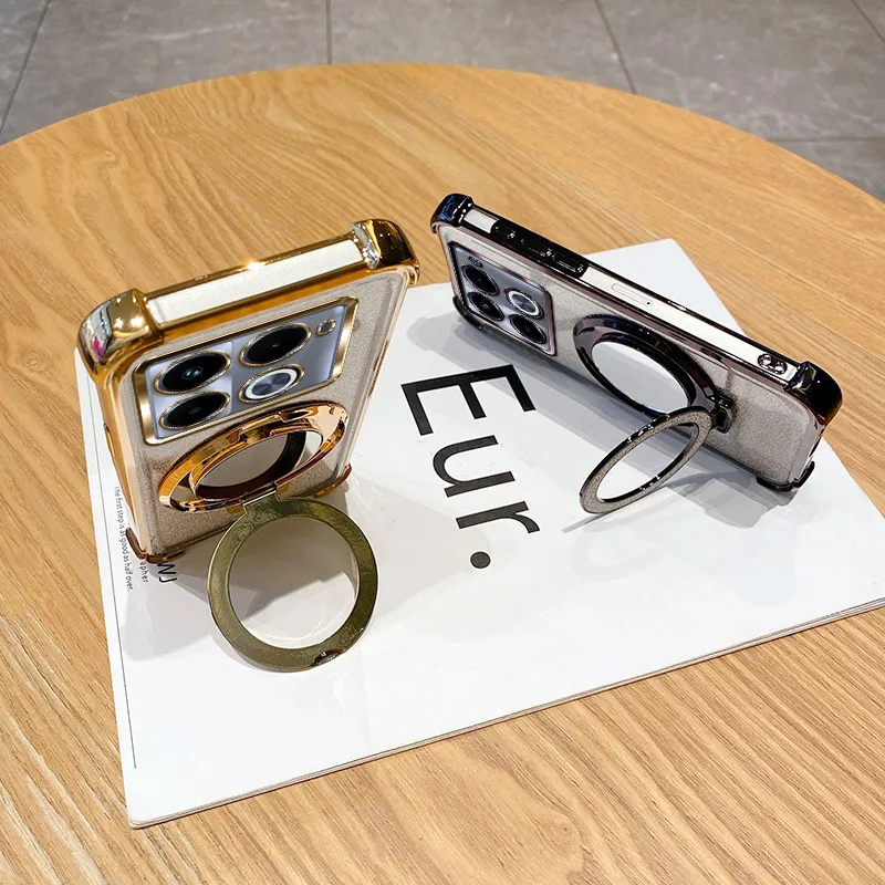 Shockproof Holder Ring Mirror Phone Case with 6D Protection