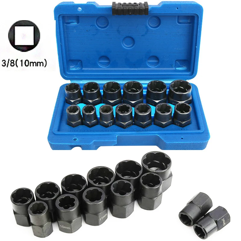 13Pc Impact Bolt Nut Remover Set Of Stars Heads Bolt Extractor  Bolt Extractor Set Damaged Bolt Nut Screw Remover Extr Household