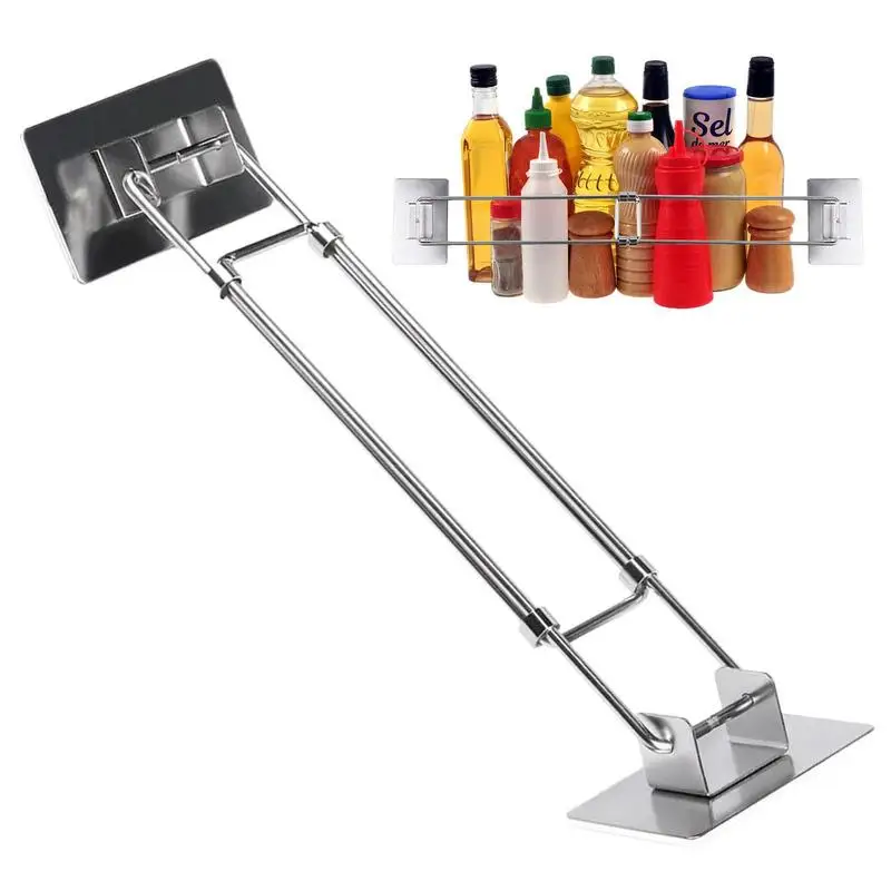 

RV Shower Corner Storage Bar No Drilling Stainless Steel Toiletries Securing Rod RV Accessories For Inside Living Fixing Bar For