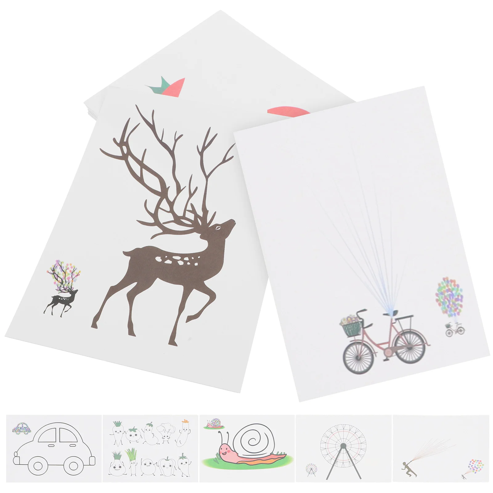 

30 pcs Funny Finger Painting Cards Learning Finger Painting Cards Kids Finger Drawing Cards