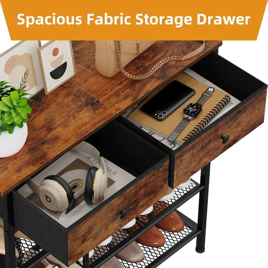 Shoe Rack 5 Tier Shoe Storage Organizer with 2 Drawers Shoe Storage Shelves with Sturdy Wooden Top and Metal Shelves Free Stand