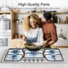 Stove Top Stainless Steel, Built-in Gas Propane Cooktops with Thermocouple Protection, NG/LPG Convertible, Electronic Ignition G 4