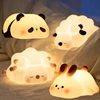 Cute LED Night Light Panda Sheep Rabbit Silicone Nightlights Timing USB Rechargeable For Bedroom Decoration Kids Birthday Gift 1